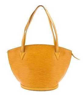 A Louis Vuitton Yellow Epi Saint Jacques Shoulder Bag, 17" x 11" x 3"; Strap drop: 10".