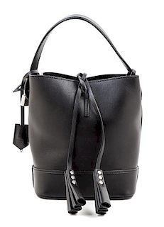 A Louis Vuitton Black Leather Cuir Nuance Tote, 7" x 9" x 4.25"; Handle drop: 4.5".
