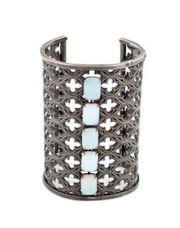 A Jean-Louis Blin Metal Cuff Bracelet, 3.75" x 2.75".