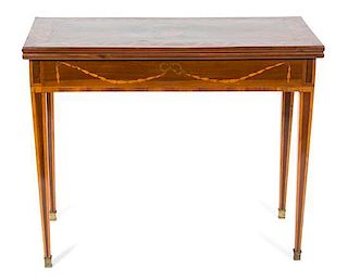 A Louis Philippe Marquetry Inlaid Flip Top Game Table