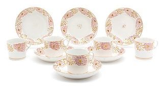 Six English Porcelain Demitasse Cups and Saucers Diameter of saucer 5 1/2 inches.