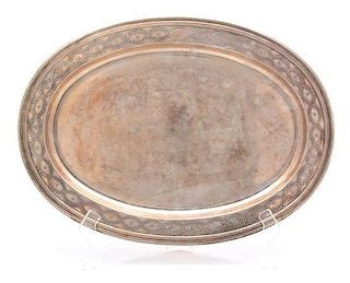 An American Silver Serving Tray, Tiffany & Co., New York NY, 20th Century, in a Neoclassical pattern