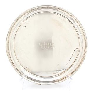 An American Silver Platter, Tiffany & Co., New York, NY, monogrammed LDB