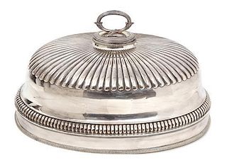 An English Silver Plate Serving Plate and Cover Cover height 13 x length 21 inches.