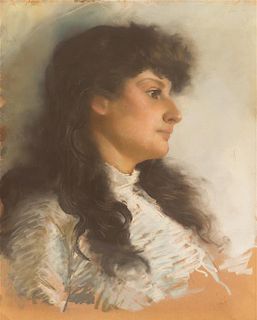 Giuseppe De Nittis, (Italian/French, 1846-1884), Portrait of a Dark Haired Woman