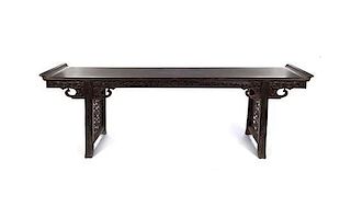 A Jichimu Altar Table, Height 42 x width 110 x depth 18 inches.