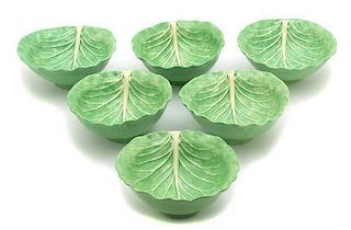 Six Dodie Thayer Lettuce Ware Bowls Diameter 5 1/2 inches.