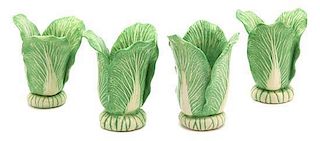 Four Dodie Thayer Lettuce Ware Toothpick Holders Height 2 3/4 inches.