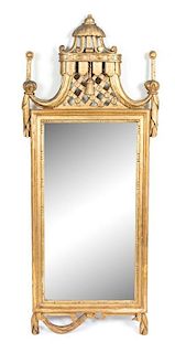 A Neoclassical Style Carved Giltwood Mirror