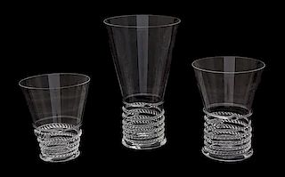 A Group of Venetian Hand Blown Glassware Height of tallest 6 inches.