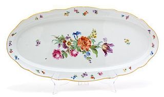 A Meissen Porcelain Oval Platter Length 24 x width 11 1/2 inches.