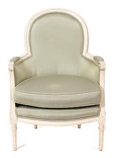 A Louis XVI Style Painted Bergere Height 35 1/2 inches.