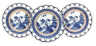 A Set of English Porcelain Plates Diameter 9 inches.