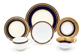 A Tiffany & Co. Cobalt and Gilt Dessert Service Diameter of dinner plate 9 inches.