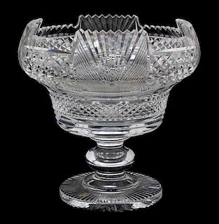 A Waterford Cut Glass Footed Bowl Height 9 x diameter 8 3/4 inches.