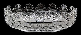 A Waterford Cut Glass Oval Bowl Length 13 1/2 inches.