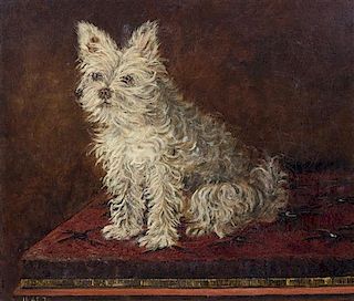 Artist Unknown, (British, 19th Century), Portrait of a White Terrier, 1876