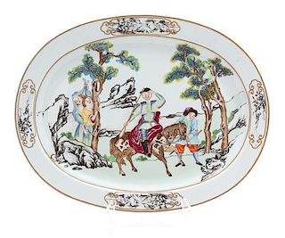 A Mottahedeh Porcelain Platter Length 17 5/8 inches.