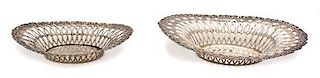 Two American Silver Reticulated Bowls, Possibly Frank M Whiting Co., Late 19th Century, larger monogrammed FH