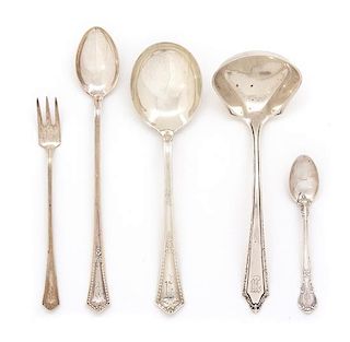 A Set of American Silver Flatware, International Silver Co.,, Ashland pattern, comprising 6 soup spoons 6 iced tea spoons 1 s