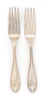A Set of Twelve Silverplate Dinner Forks, Tiffany & Co., New York, NY, 20th Century, monogrammed J
