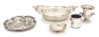 A Collection of Silver Articles, Various Makers, comprising two English bowls, an American shell-form dish, an American can-f