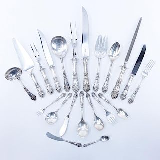One Hundred Twenty Two (122) Piece Set Reed & Barton French Renaissance Sterling Silver Flatware. T