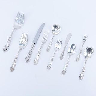 Ninety-Two (92) Piece Reed & Barton French Renaissance Sterling Silver Flatware Set. Set includes: