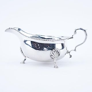 Tiffany & Co. Georgian Style English Sterling Silver Sauce Boat. Decorated with gadroon rim and she