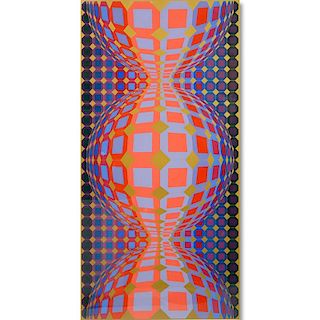 Victor Vasarely, Hungarian  (1906 - 1997) Lithograph, Cubic Composition, Pencil Signed and Inscribe