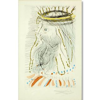 Salvador Dali, Spanish (1904 - 1989) Color Etching with Gold Dust on Arches Paper, "King Solomon, S