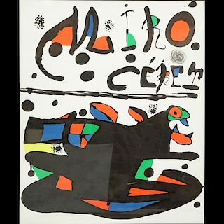 After: Joan Miro, Spanish  (1893 - 1983) "Ceret" Print. Good condition. Sight measures 25-1/2" H x