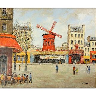Louis Peyrat, French  (1911 - 2001) Oil on Canvas "Paris Montmartre" Signed Lower Right. Good condi