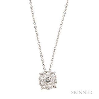 18kt White Gold and Diamond Pendant Necklace