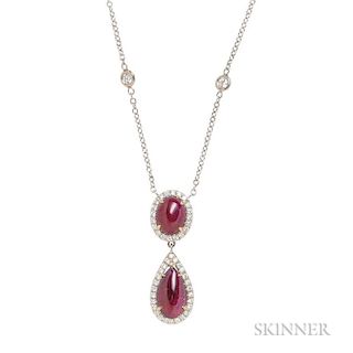 18kt Gold, Ruby, and Diamond Pendant Necklace