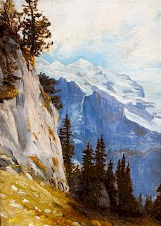 Hamilton Hamilton, (American, 1847-1928), California Snow Covered Peak