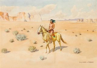 Leonard H. Reedy, (American, 1899-1956), Navajo on Horse
