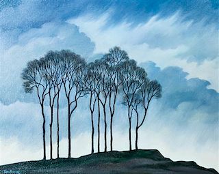 William Sanderson, (American, 1905-1990), Ten Bare Trees