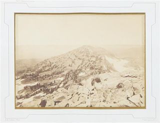 William Henry Jackson, (American, 1843-1942), Teton Range, 1883, photograph on U.S. Geological Survey mount with gilt stamp