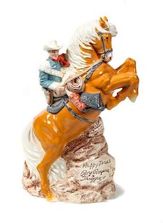 Western Ceramic Figural Group Height 17 1/2 inches