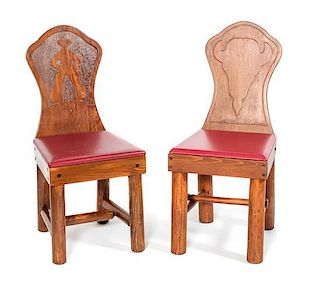 Two New West Furniture Keyhole Chairs Height 36 x depth 17 x width 16 inches