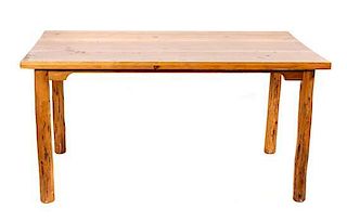 Western Style Pine Desk, Cowboy Classics by Tom Bice Height 30 x width 59 1/2 inches