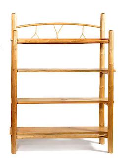 Western Style Pine Bookcase Height 64 x width 50 x depth 16 inches