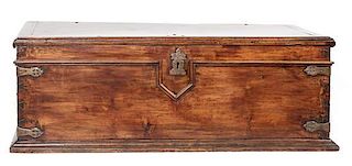 Carved Wood Spanish Blanket Chest Height 22 1/4 x length 61 1/2 x depth 22 1/2 inches