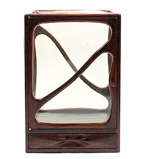 American Rosewood Curio Cabinet by John Bickel Height 24 x width 17 x depth 12 inches