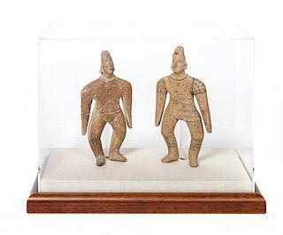 Two Colima Figures, Preclassic Height 8 3/4 x width 4 x depth 1 inches