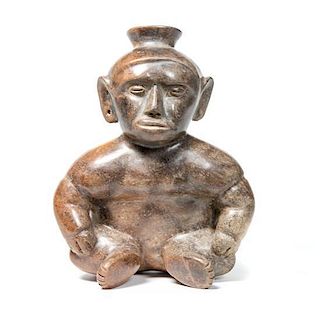 Colima Seated Dwarf Hunchback Height 10 1/2 x width 8 x depth 6 inches