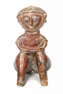 Chinesco Seated Male Figure Height 14 x width 8 x depth 7 inches
