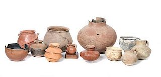 Collection of Prehistoric Pueblo Pottery Height of largest 8 1/2 x 9 3/4 inches