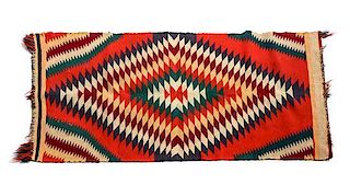Navajo Germantown Saddle Blanket 39 1/4 x 23 1/4 inches